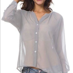 Sheer gray blouse